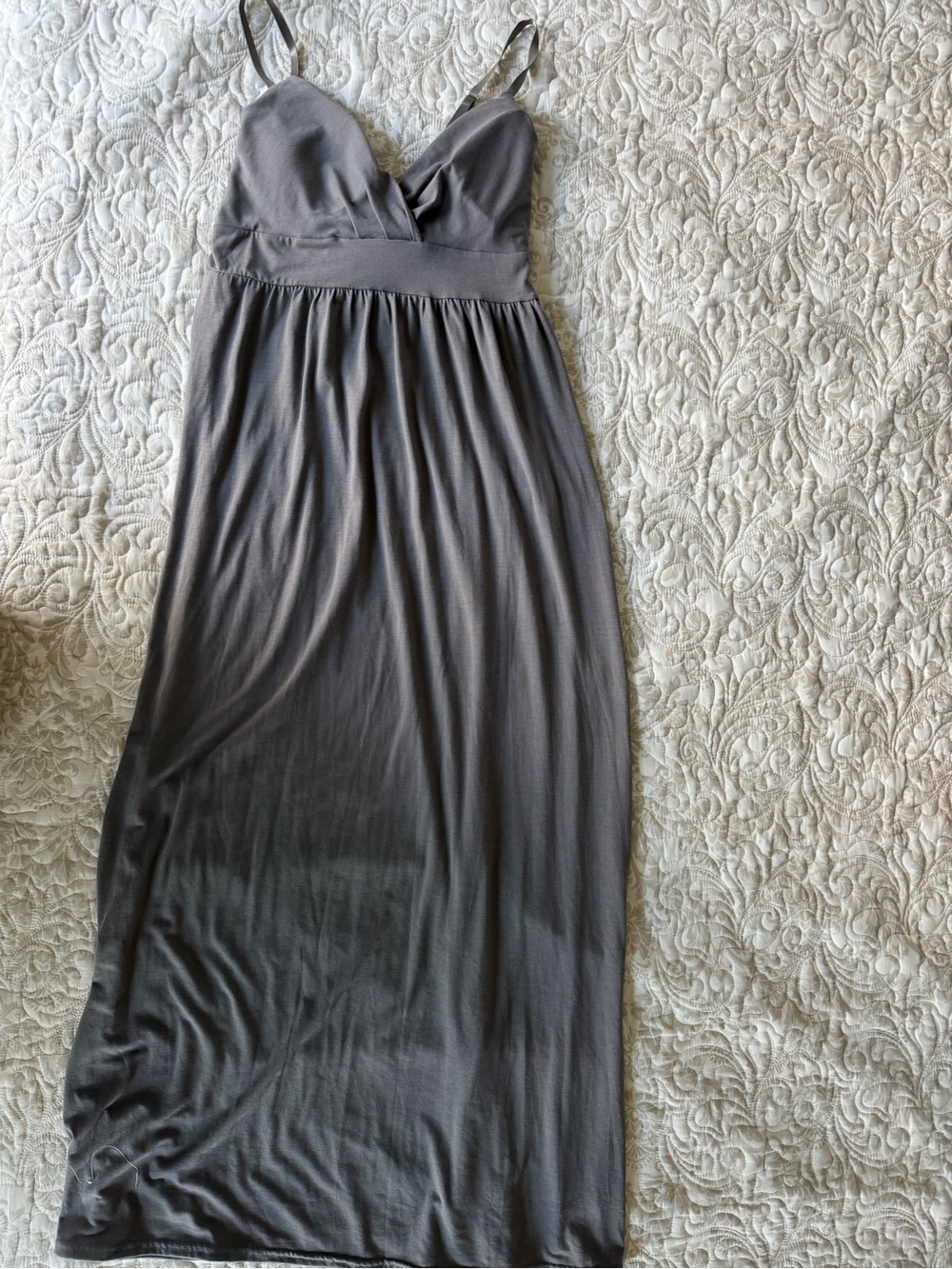 Planet Gold Gray Sleeveless Maxi Dress with V-Neck